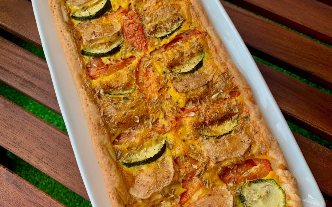 Tarte de legumes com queijo chèvre